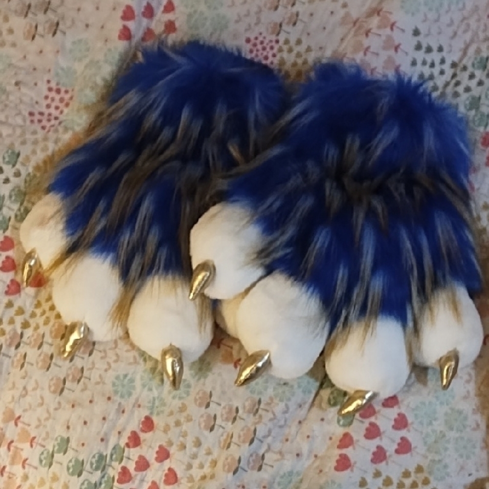 Blue and Gold Fursuit Paws